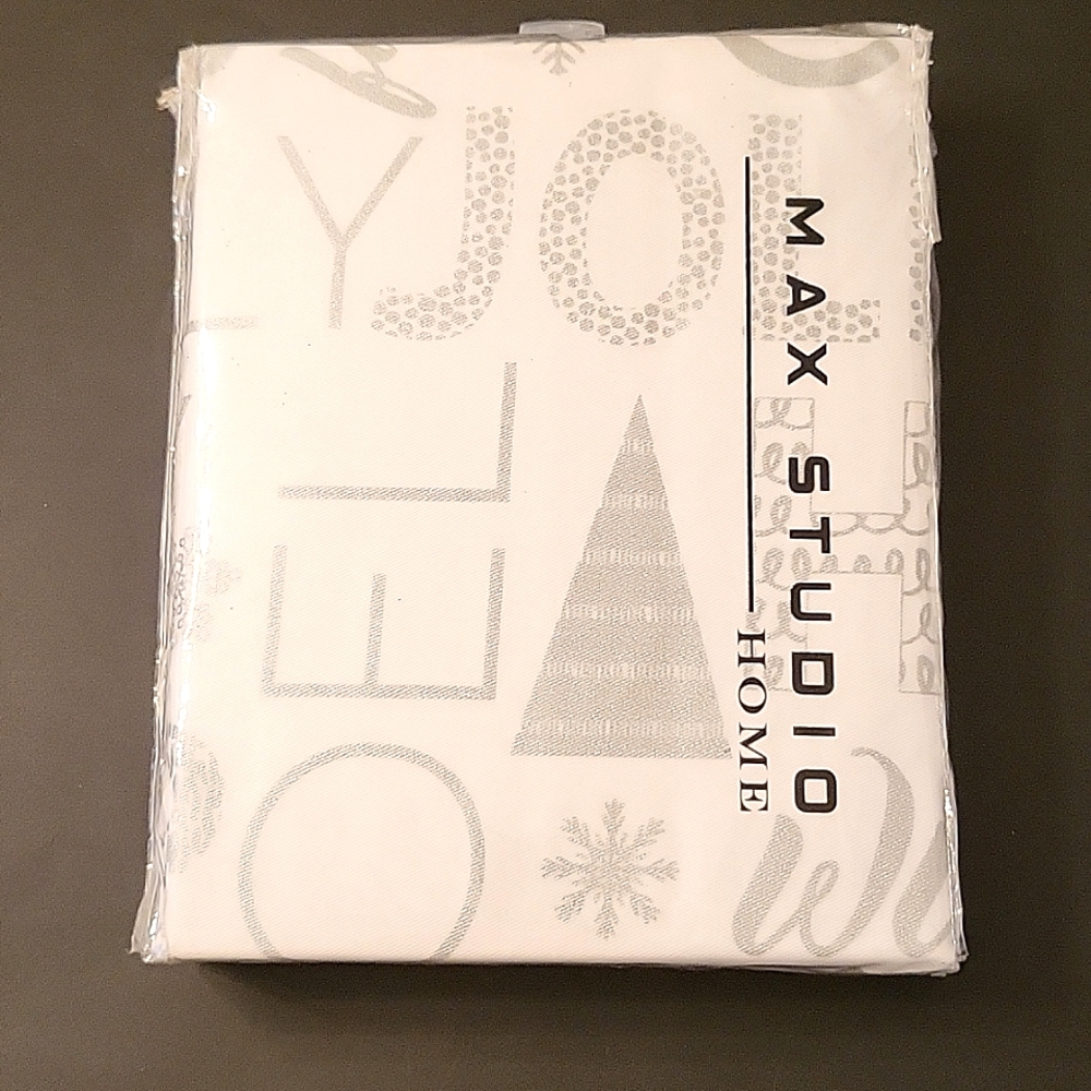 NEW Holiday Shower Curtain, White & Silver, 72" x 72"